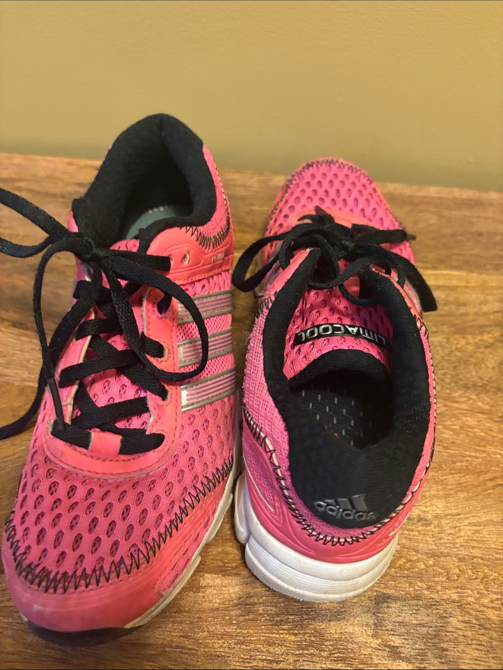 adidas Kids Hot Pink and Black Lace-Up Sneakers